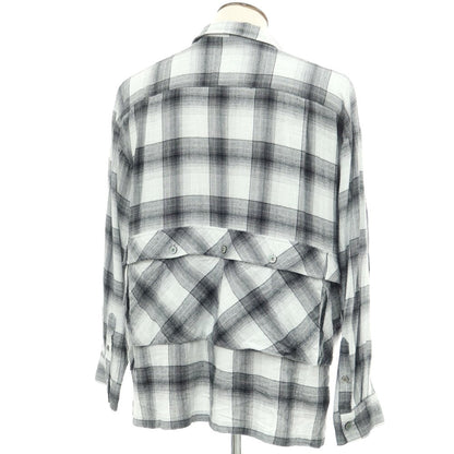 [Used] TENBOX Cotton Rayon Check Casual Shirt White x Black [XL] [Condition Rank C] [Men&