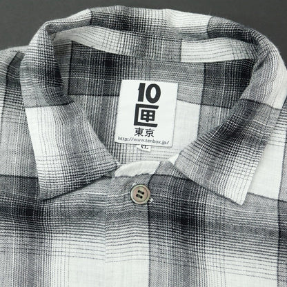 [Used] TENBOX Cotton Rayon Check Casual Shirt White x Black [XL] [Condition Rank C] [Men&