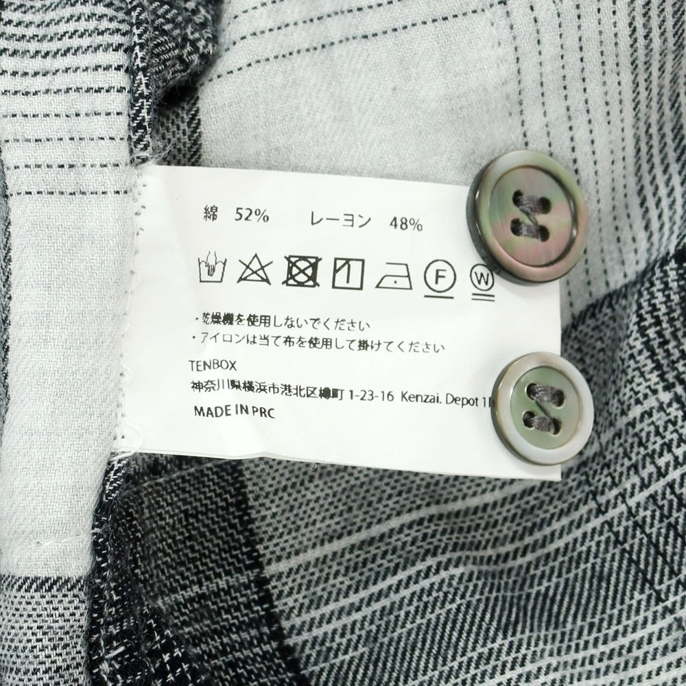 [Used] TENBOX Cotton Rayon Check Casual Shirt White x Black [XL] [Condition Rank C] [Men&