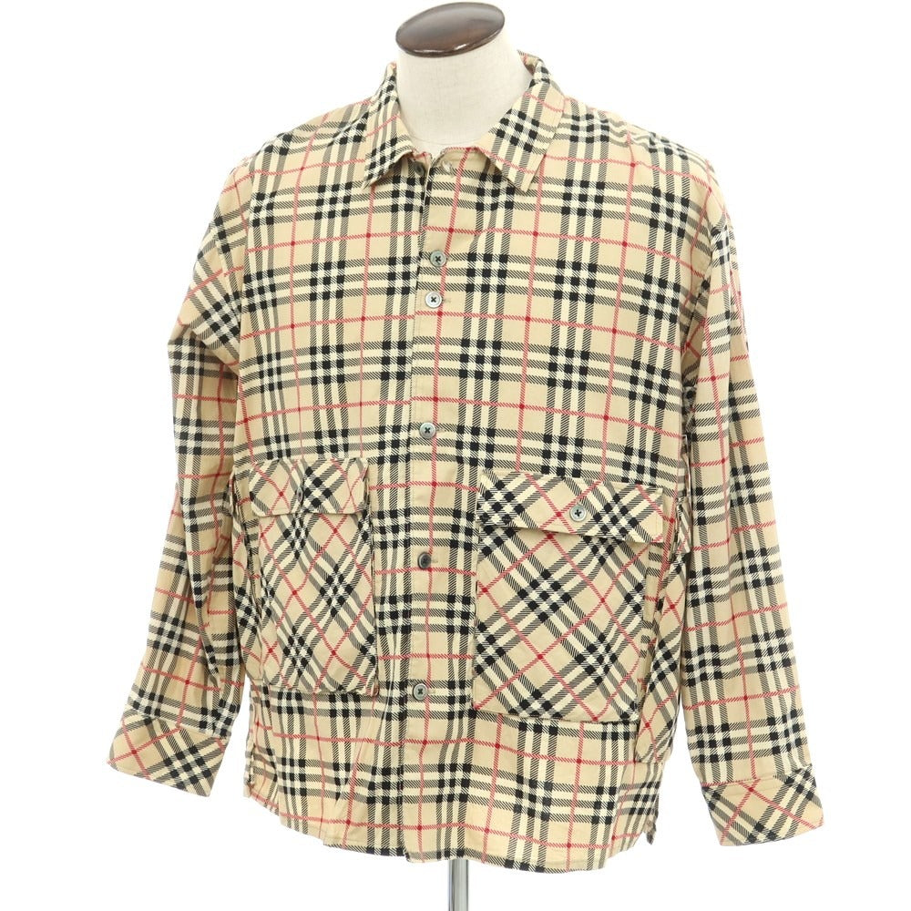 [Used] TENBOX Cotton Check Casual Shirt Beige x Black [XL] [Condition Rank B] ​​[Men&