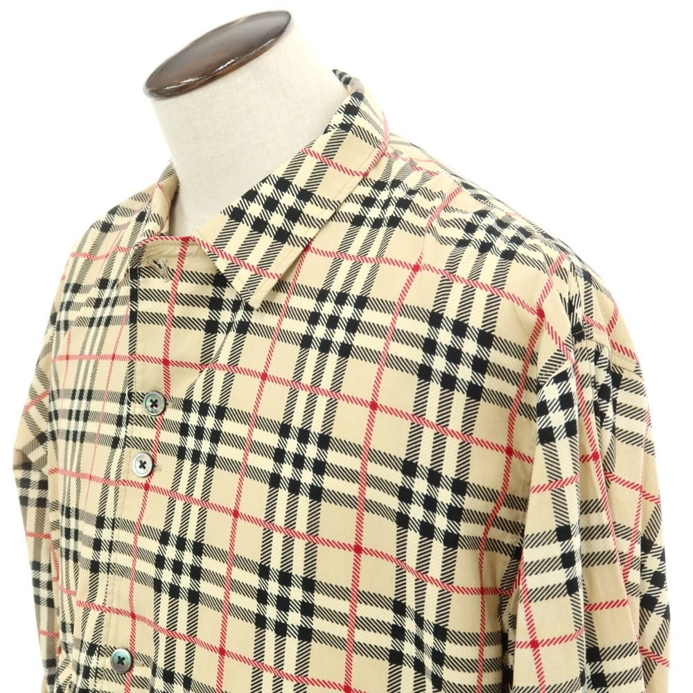 [Used] TENBOX Cotton Check Casual Shirt Beige x Black [XL] [Condition Rank B] ​​[Men&