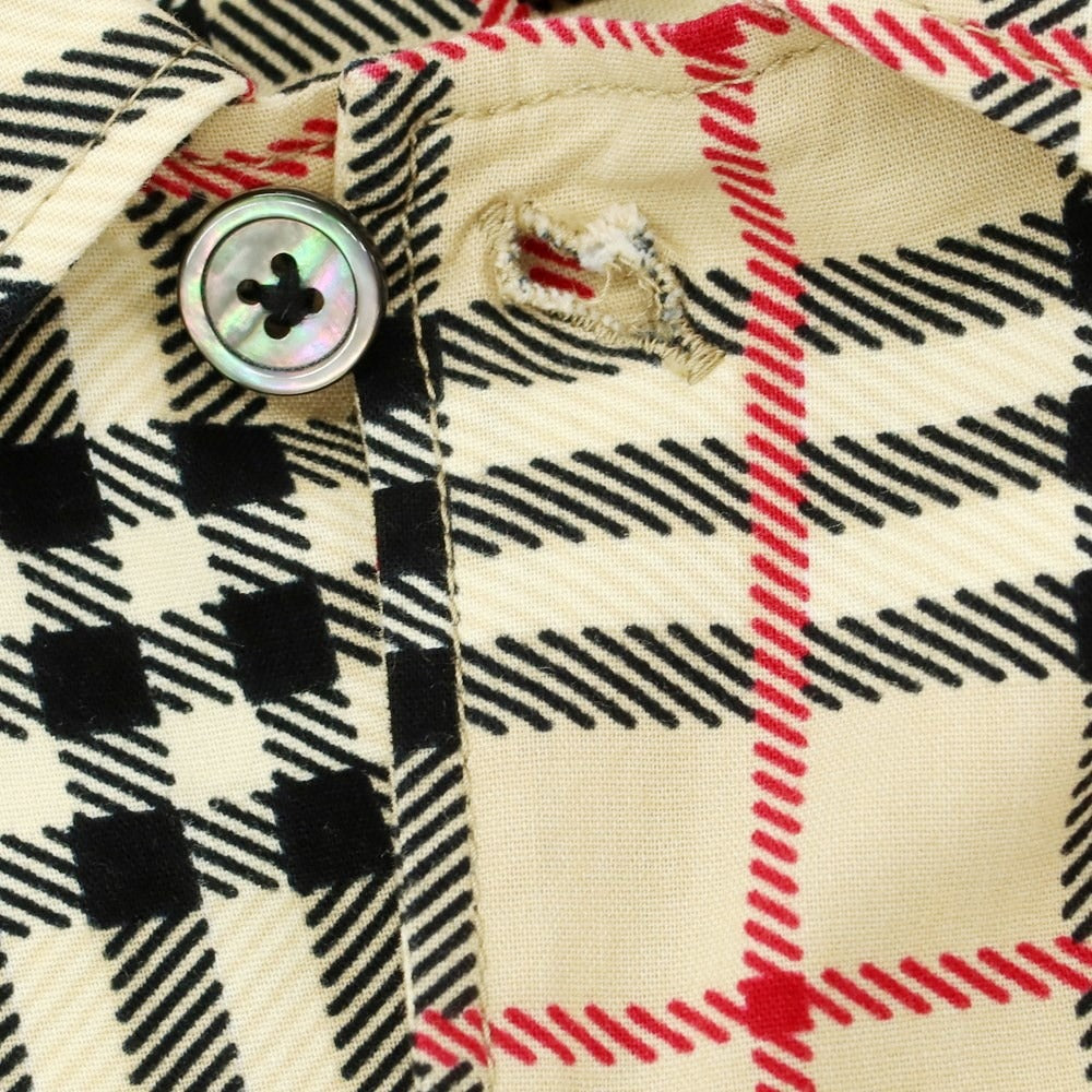 [Used] TENBOX Cotton Check Casual Shirt Beige x Black [XL] [Condition Rank B] ​​[Men&