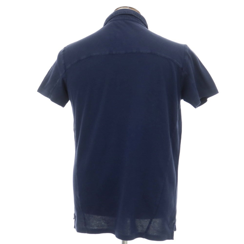 [Used] Derek Rose Pique Cotton Short Sleeve Polo Shirt Navy [L] [Condition Rank D] [Men&