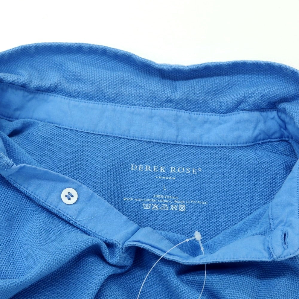 [Used] Derek Rose Pique Cotton Short Sleeve Polo Shirt Light Blue [L] [Condition Rank D] [Men&