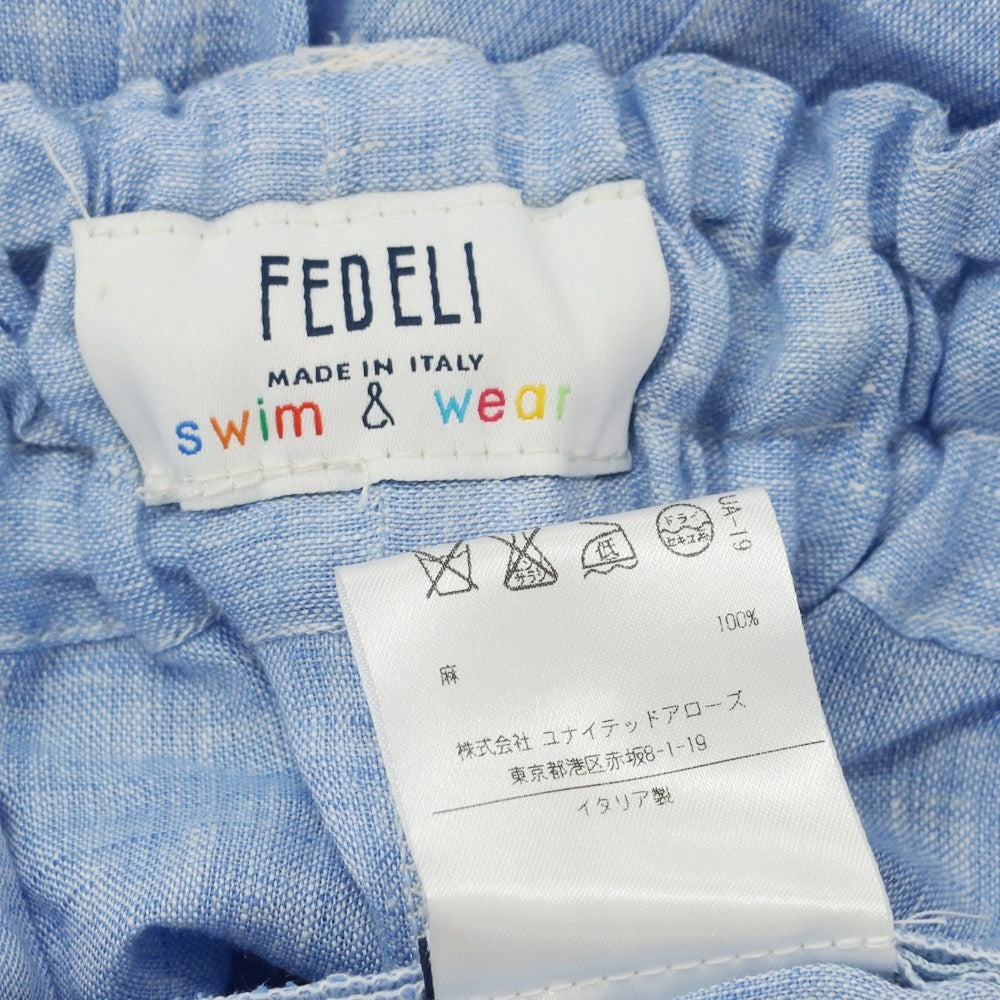 [Used] FEDELI Linen Easy Pants Light Blue [50] [Condition Rank B] ​​[Men&