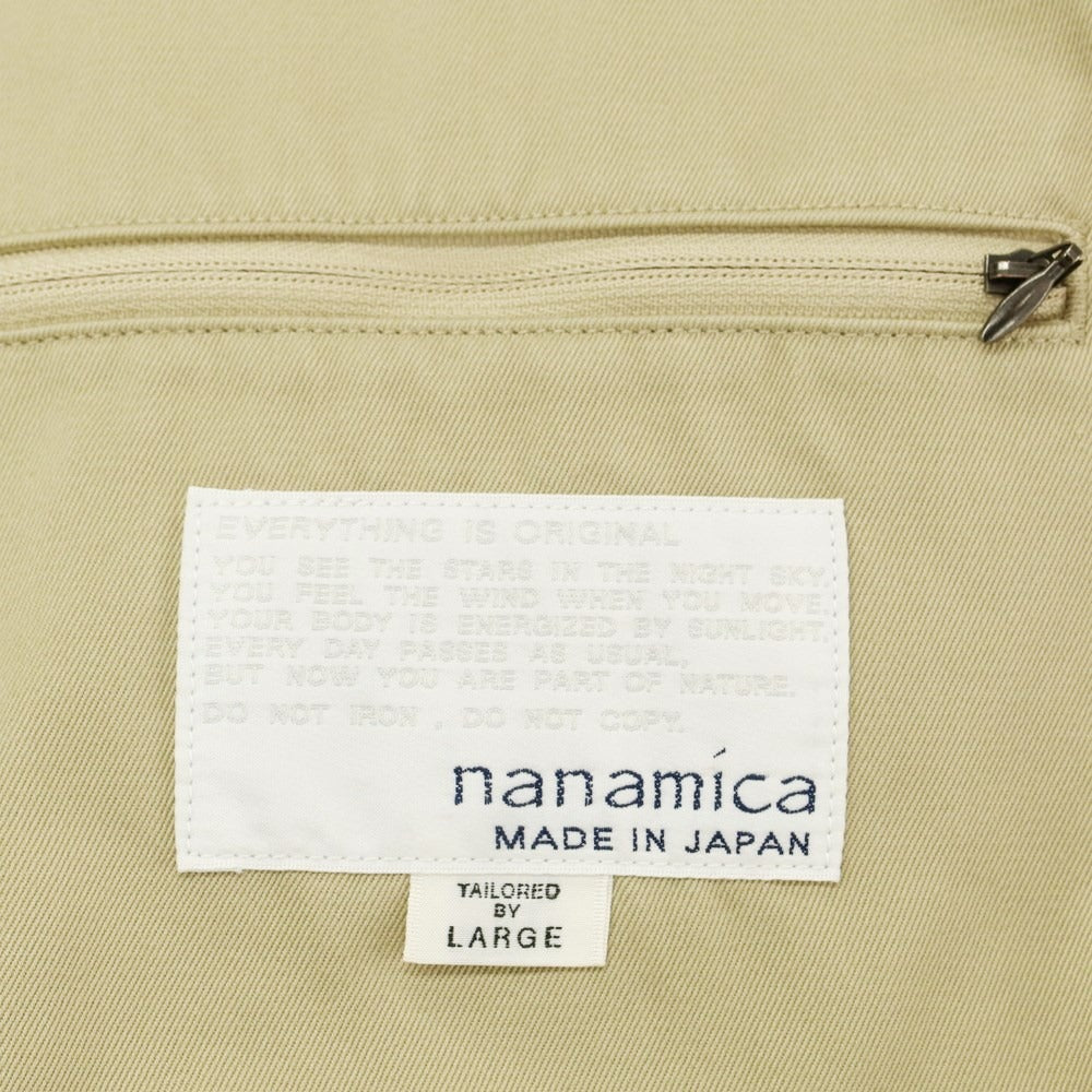 【中古】ナナミカ nanamica × 長谷川昭雄 コットンツイル ビッグ セットアップ ベージュ【サイズL/L】【BEI】【S/S】【状態ランクA】【メンズ】【759181】