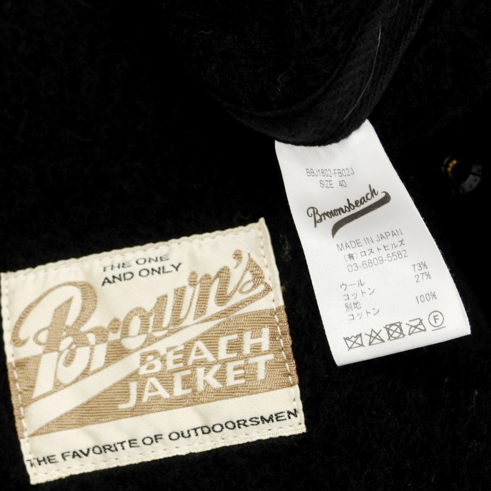 【中古】ブラウンズビーチジャケット Browns BEACH JACKET ウールコットン ベスト ジレ ブラックxホワイト【サイズ40】【BLK】【A/W】【状態ランクB】【メンズ】【758995】