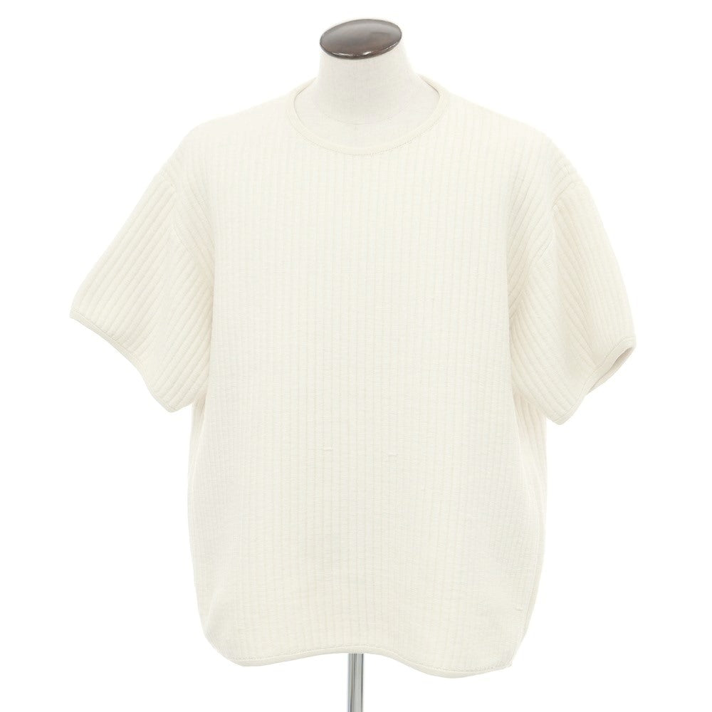 [Used] JIL SANDER Rayon Cotton Polyester Wide Silhouette Short Sleeve Knit Off White [48] [Condition Rank B] ​​[Men&