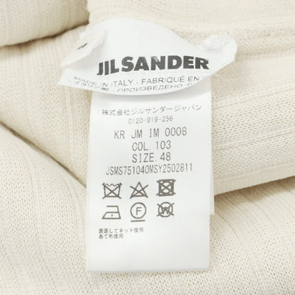 [Used] JIL SANDER Rayon Cotton Polyester Wide Silhouette Short Sleeve Knit Off White [48] [Condition Rank B] ​​[Men&