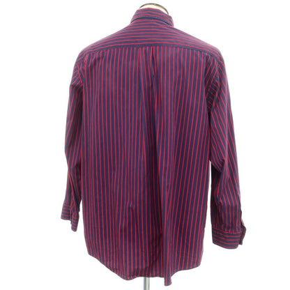 [Used] Brooks Brothers Cotton Striped Button-down Casual Shirt Navy x Red [XL] [Condition Rank C] [Men&