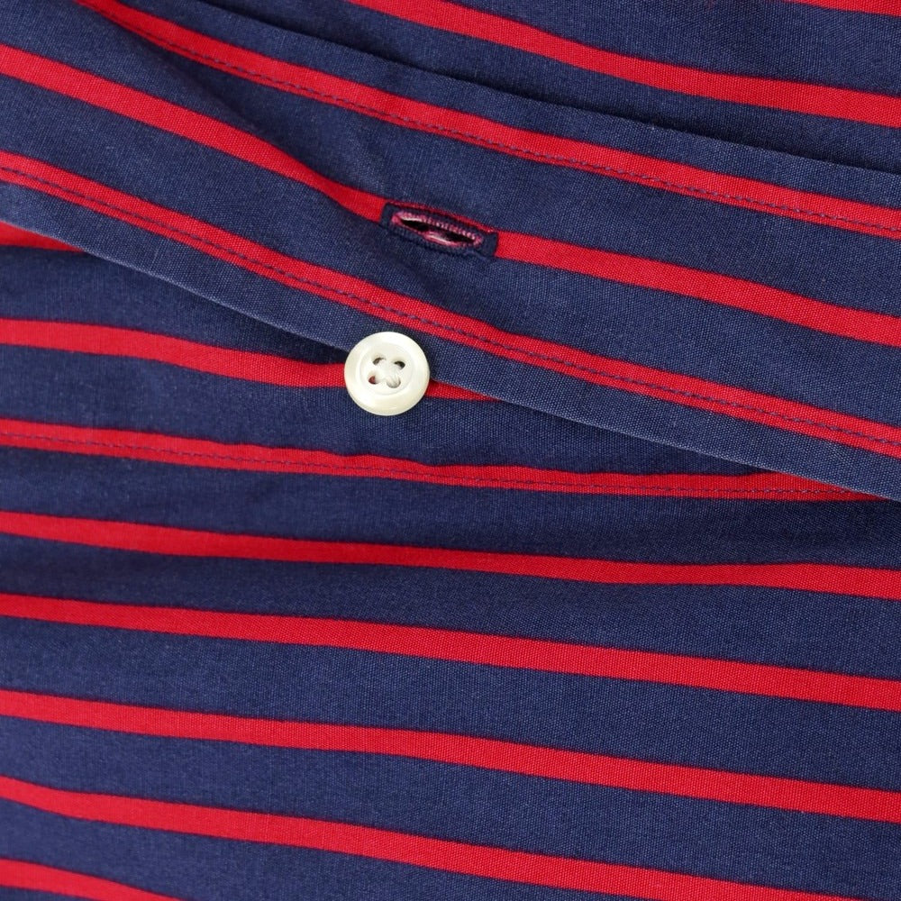 [Used] Brooks Brothers Cotton Striped Button-down Casual Shirt Navy x Red [XL] [Condition Rank C] [Men&