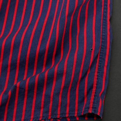 [Used] Brooks Brothers Cotton Striped Button-down Casual Shirt Navy x Red [XL] [Condition Rank C] [Men&