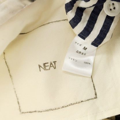 [Used] NEAT Seersucker Cotton Casual Slacks Pants White x Navy [M] [Condition Rank B] ​​[Men&