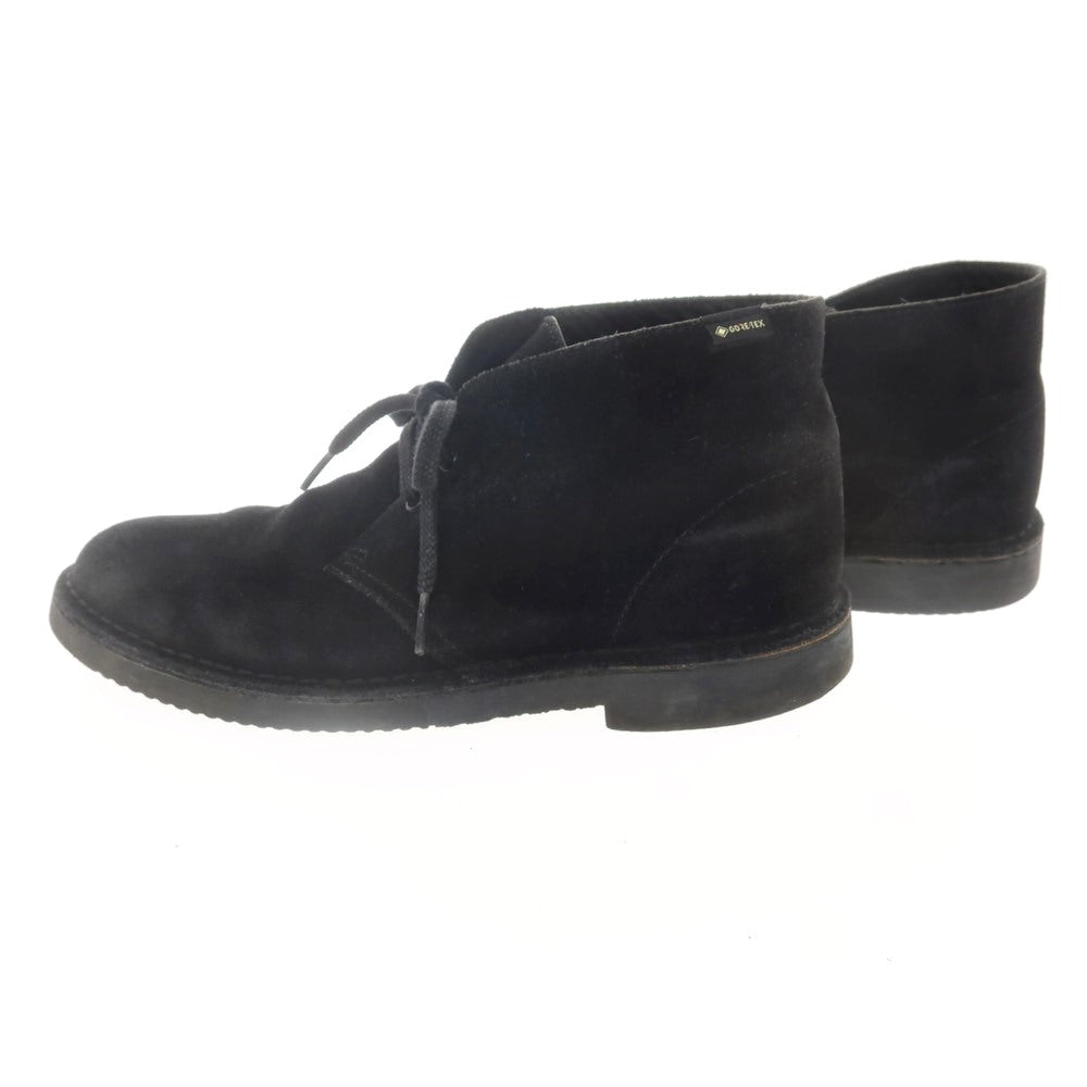 【中古】クラークス Clarks GORE-TEX スエード デザートブーツ ブラック【 UK8 】【 状態ランクD 】【 メンズ 】