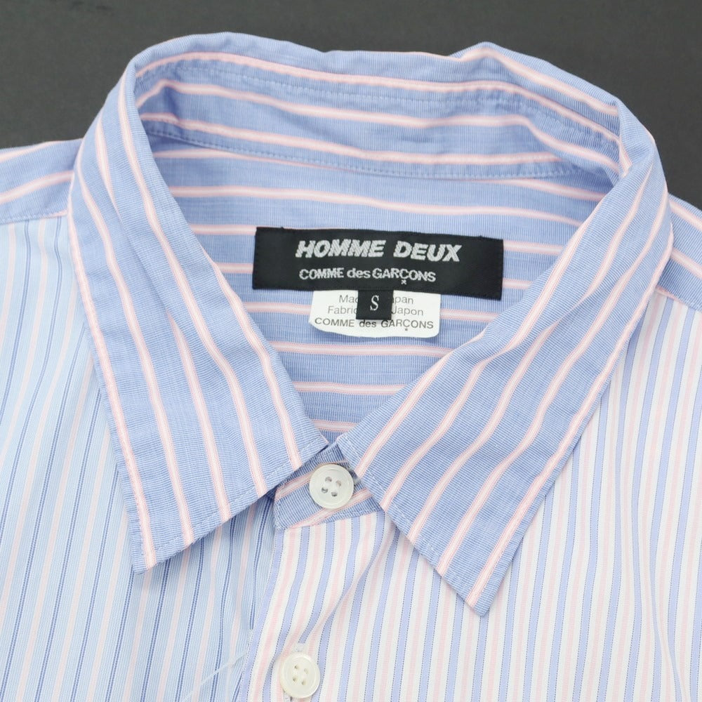 [Used] COMME des GARCONS HOMME DEUX Cotton Striped Short Sleeve Shirt Blue [S] [Condition Rank B] ​​[Men&