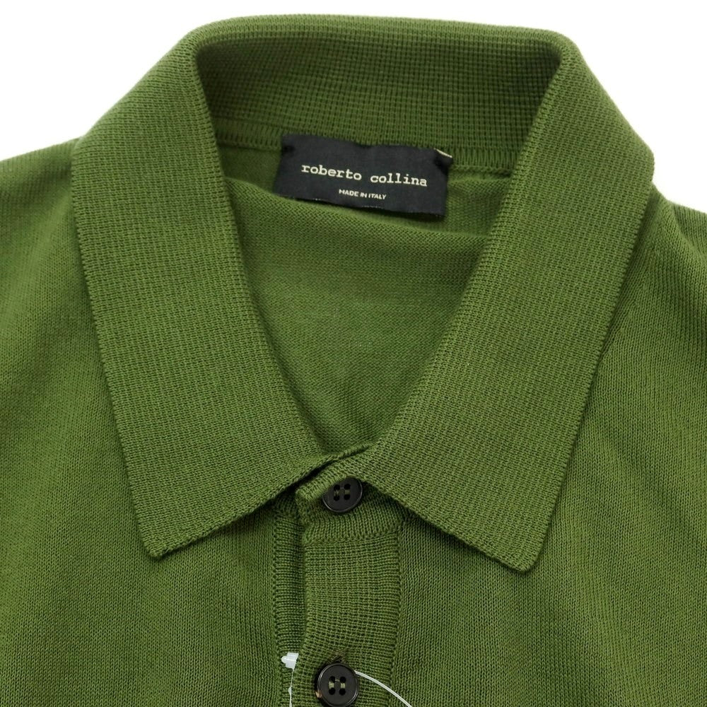 [Used] Roberto Collina ROBERTO COLLINA High gauge cotton short sleeve polo knit moss green [48] [Condition rank A] [Men&