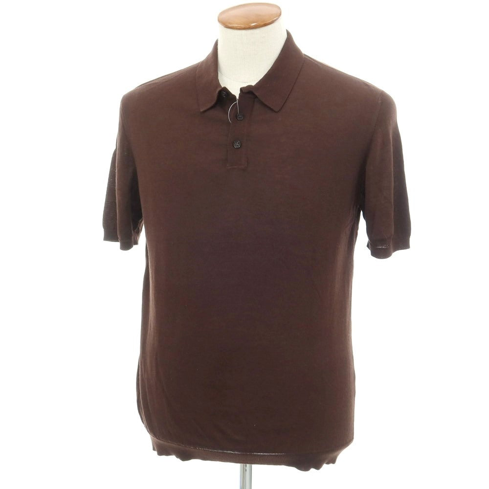 [Used] Roberto Collina ROBERTO COLLINA High gauge cotton short sleeve polo knit brown [48] [Condition rank B] ​​[Men&