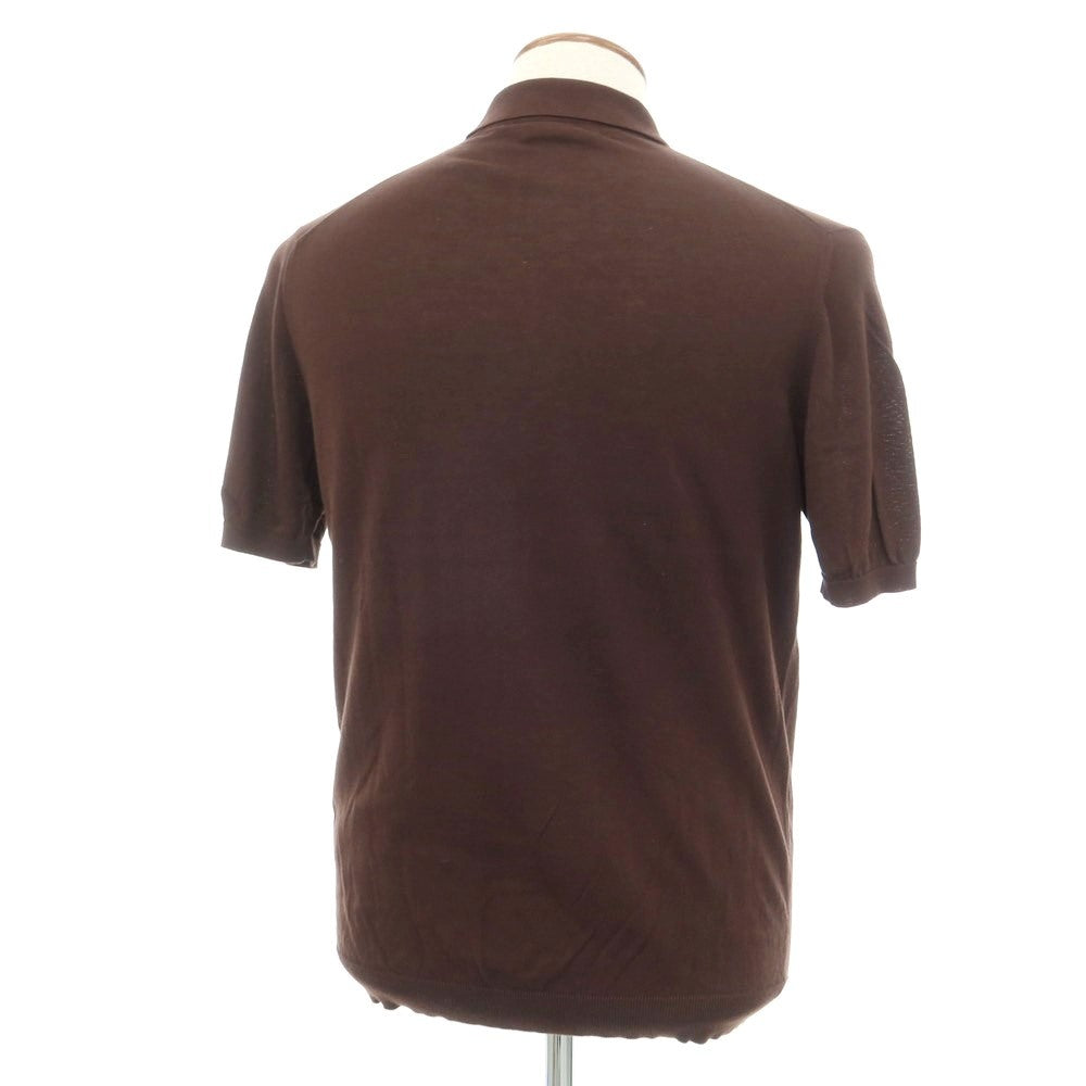 [Used] Roberto Collina ROBERTO COLLINA High gauge cotton short sleeve polo knit brown [48] [Condition rank B] ​​[Men&