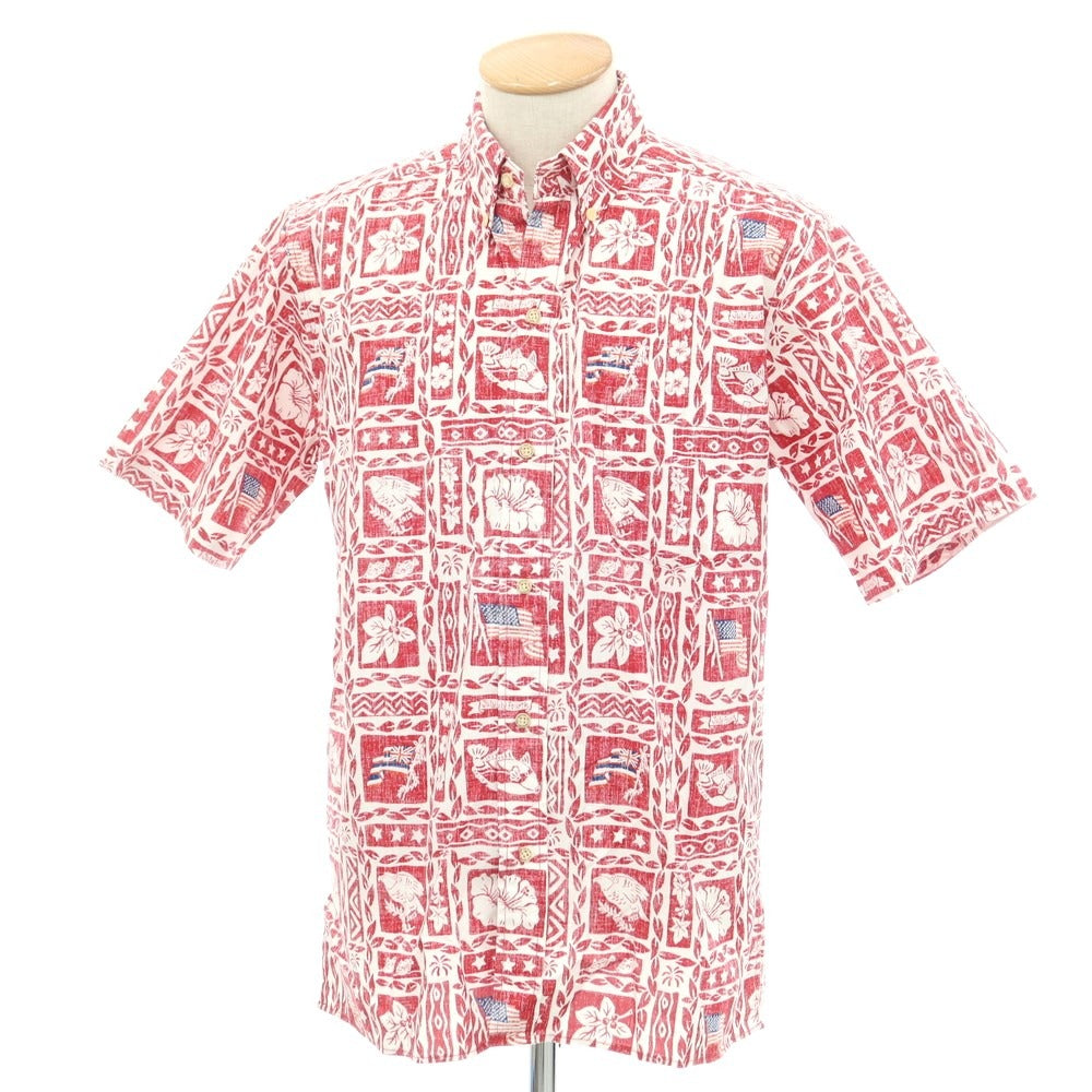 [Used] Reyn Spooner Cotton Polyester Button-down Short Sleeve Shirt White x Red [S] [Condition Rank B] ​​[Men&