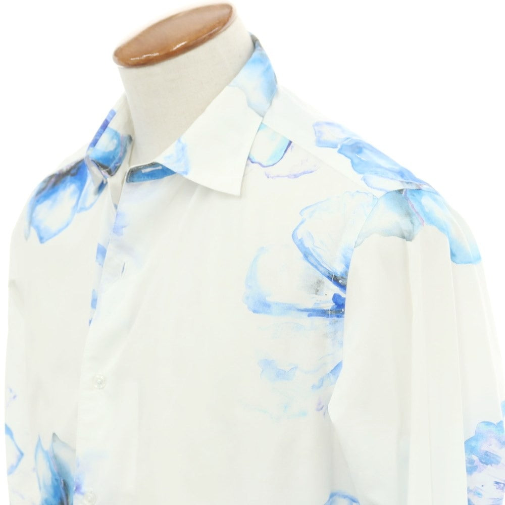 [Used] Maurizio Baldassari MAURIZIO BALDASSARI Cotton Floral Semi-wide Collar Casual Shirt White x Blue [46] [Condition Rank C] [Men&