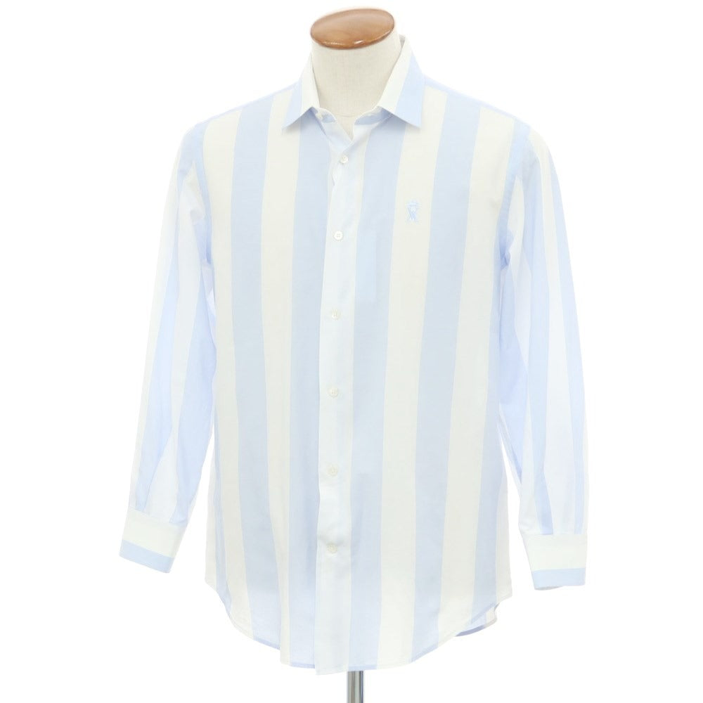 [Used] Vicomte A Cotton Semi-Wide Collar Casual Shirt White x Light Blue [M] [Condition Rank B] ​​[Men&