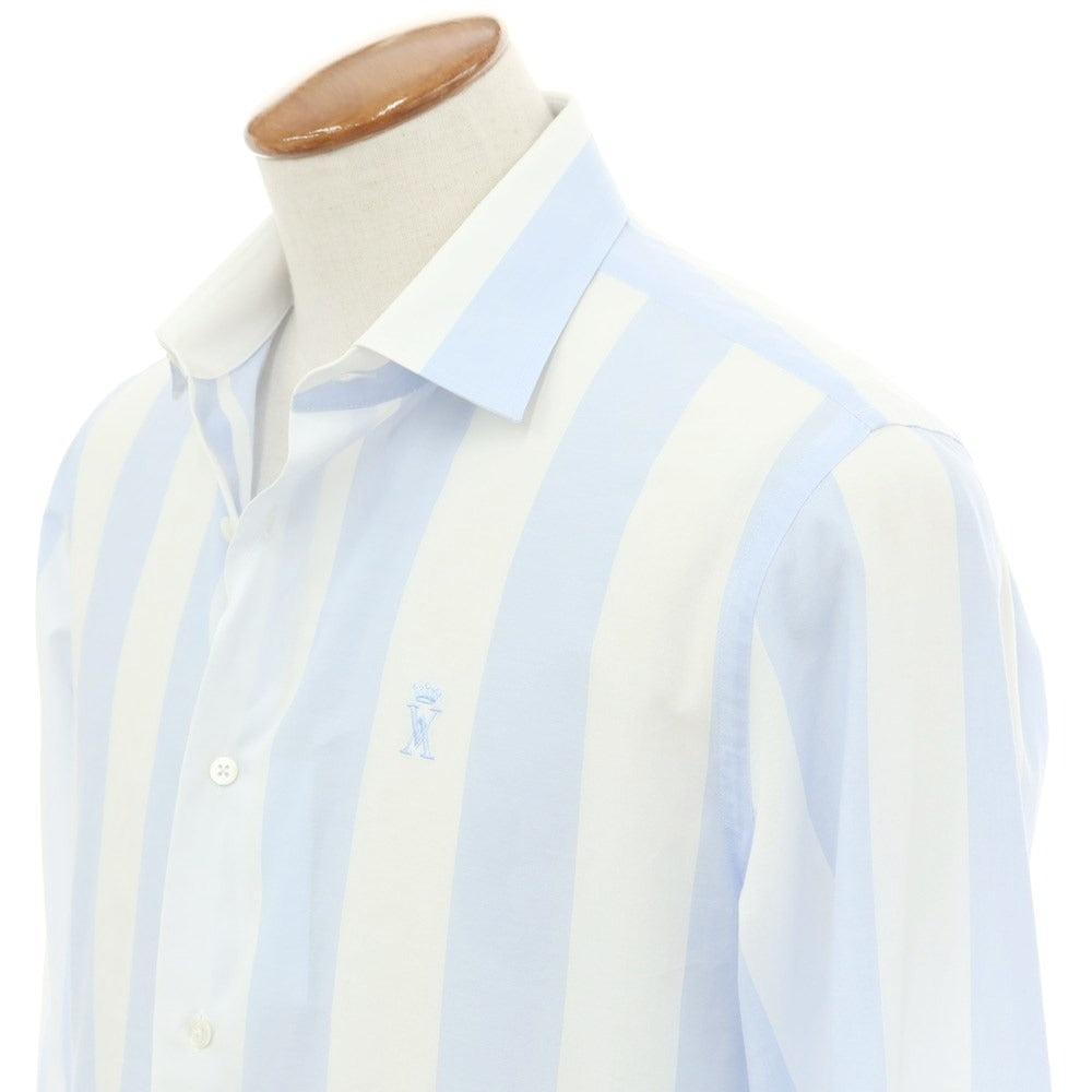 [Used] Vicomte A Cotton Semi-Wide Collar Casual Shirt White x Light Blue [M] [Condition Rank B] ​​[Men&