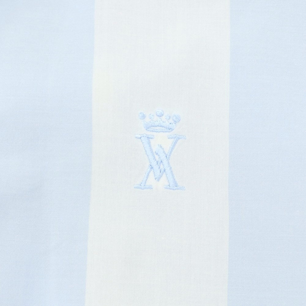 [Used] Vicomte A Cotton Semi-Wide Collar Casual Shirt White x Light Blue [M] [Condition Rank B] ​​[Men&