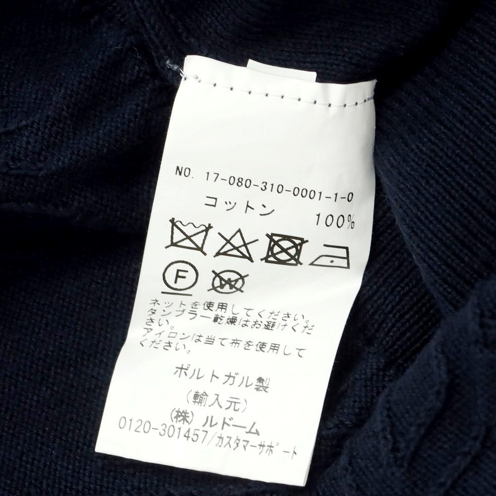 [Used] MONSIEUR LACENAIRE Cotton High Gauge Crew Neck Pullover Knit Navy [Size M] [NVY] [S/S] [Condition Rank C] [Men&