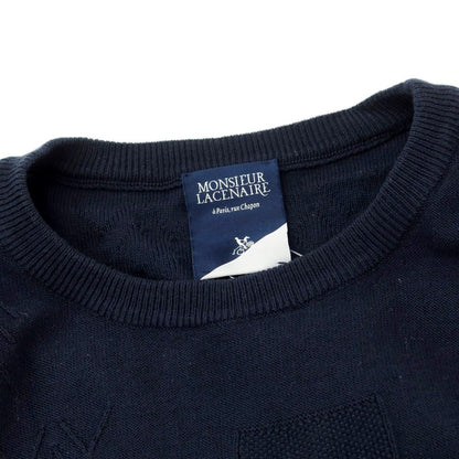 [Used] MONSIEUR LACENAIRE Cotton High Gauge Crew Neck Pullover Knit Navy [Size M] [NVY] [S/S] [Condition Rank C] [Men&