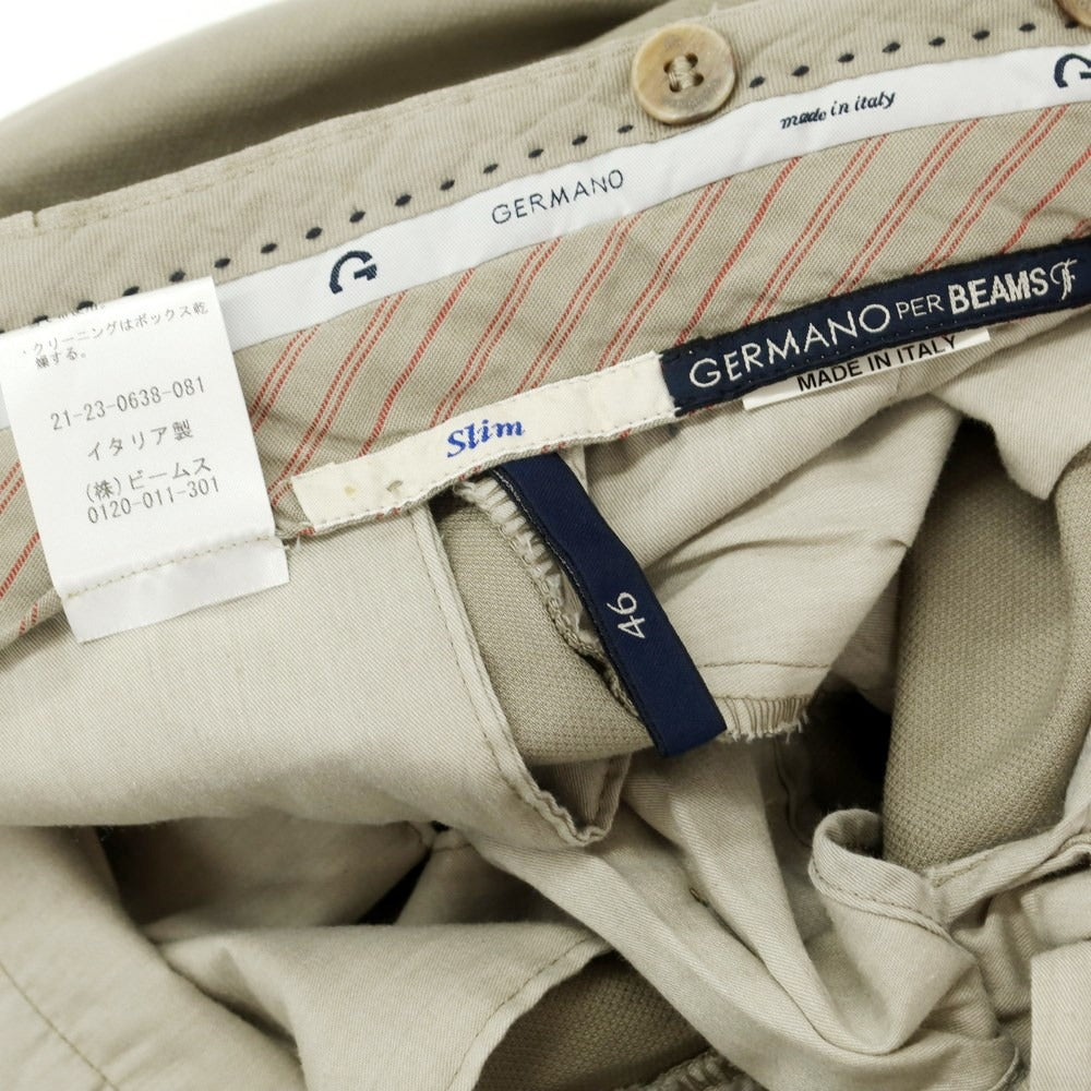 [Used] GERMANO BEAMS F special order cotton casual slacks pants in beige [Size 46] [GRY] [S/S] [Condition Rank C] [Men&