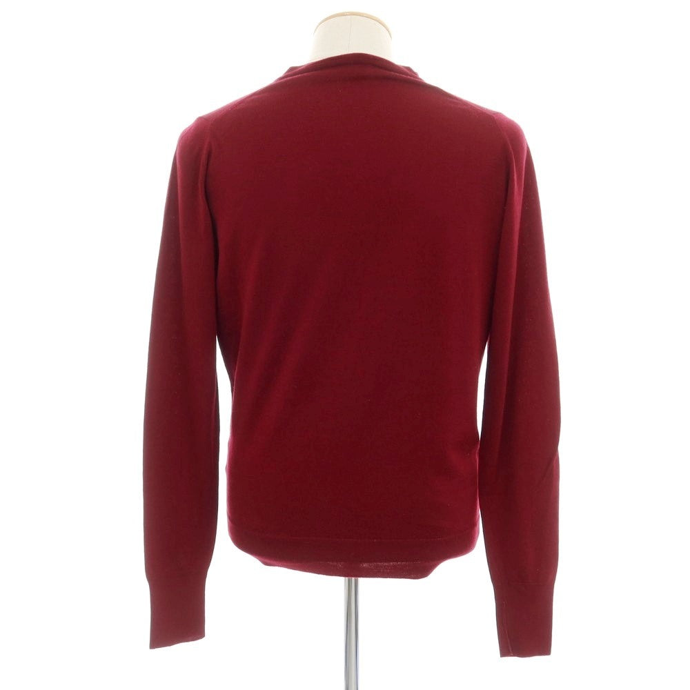 【中古】ジョンスメドレー JOHN SMEDLEY ハイゲージ ウール カーディガン ボルドー【サイズS】【RED】【A/W】【状態ランクC】【メンズ】【758989】