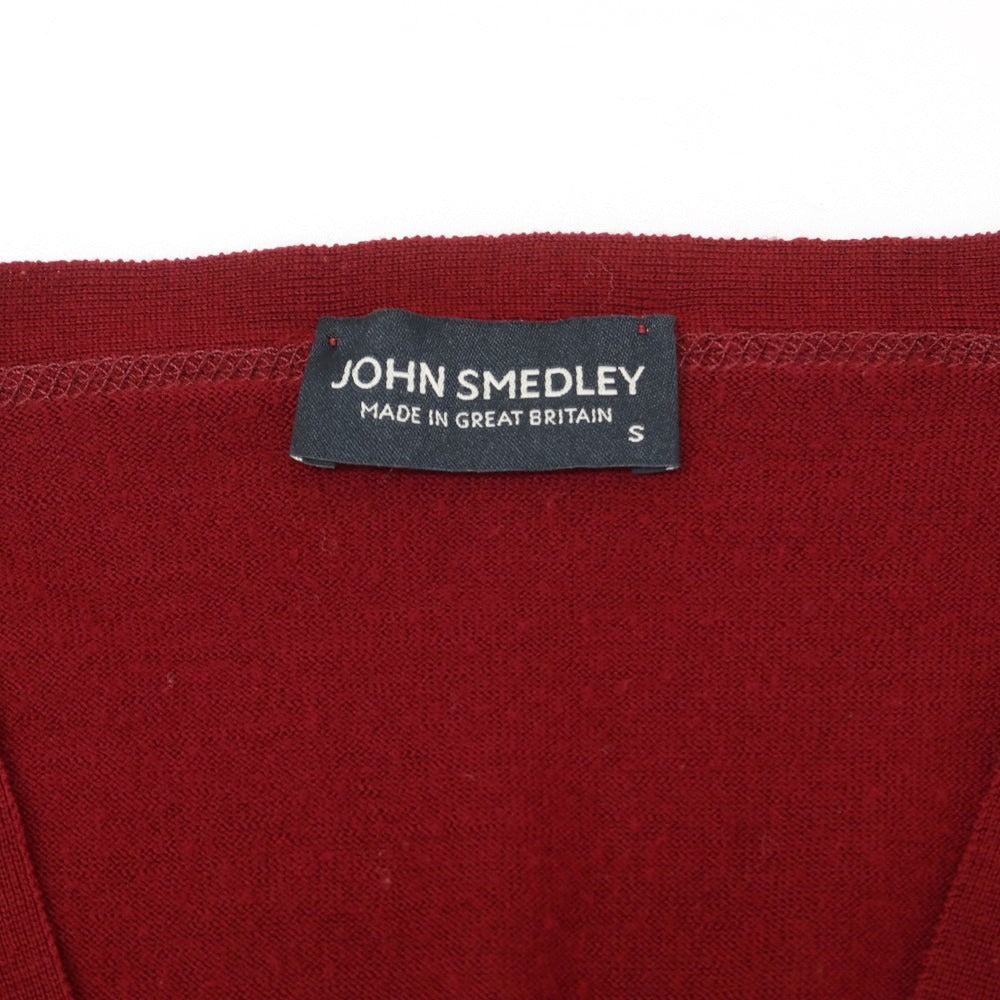 【中古】ジョンスメドレー JOHN SMEDLEY ハイゲージ ウール カーディガン ボルドー【サイズS】【RED】【A/W】【状態ランクC】【メンズ】【758989】