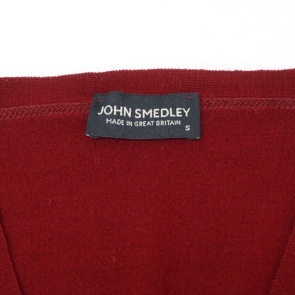 【中古】ジョンスメドレー JOHN SMEDLEY ハイゲージ ウール カーディガン ボルドー【サイズS】【RED】【A/W】【状態ランクC】【メンズ】【758989】