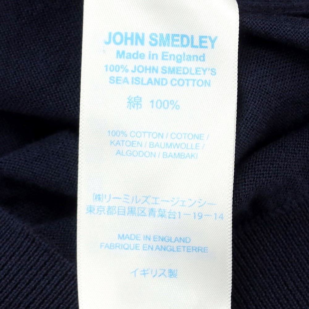 【中古】ジョンスメドレー JOHN SMEDLEY コットン ハイゲージ 長袖 ポロニット ネイビー【サイズS】【NVY】【S/S】【状態ランクB】【メンズ】【759187】