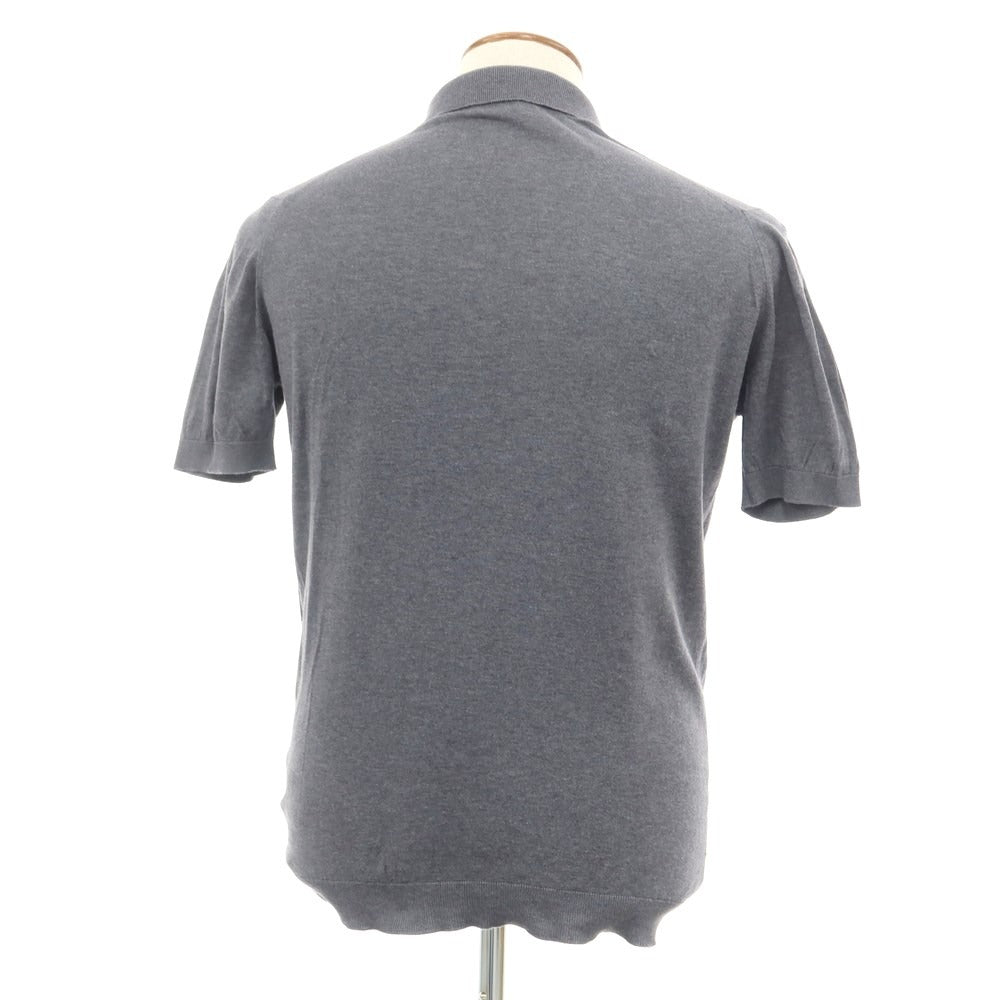 【中古】ジョンスメドレー JOHN SMEDLEY コットン ハイゲージ 半袖 ポロニット グレー【サイズM】【GRY】【S/S】【状態ランクB】【メンズ】【759187】