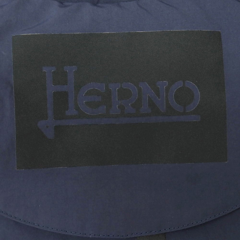 【中古】ヘルノ Herno ポリエステル ステンカラーコート ネイビー【 46 】【 状態ランクC 】【 メンズ 】