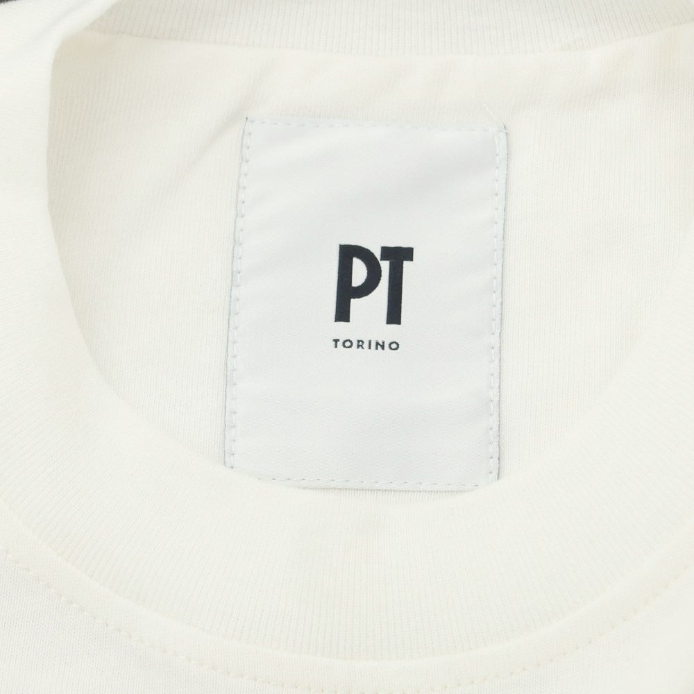 [New Outlet] PT TORINO Cotton Crew Neck Long Sleeve T-Shirt White [Size 46] [WHT] [S/S/A/W] [Condition Rank N-] [Men&