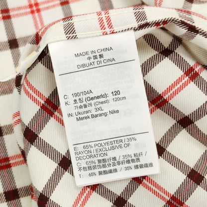 [Used] Nike polyester rayon check casual shirt, off-white x red [3XL] [Condition rank B] ​​[Men&