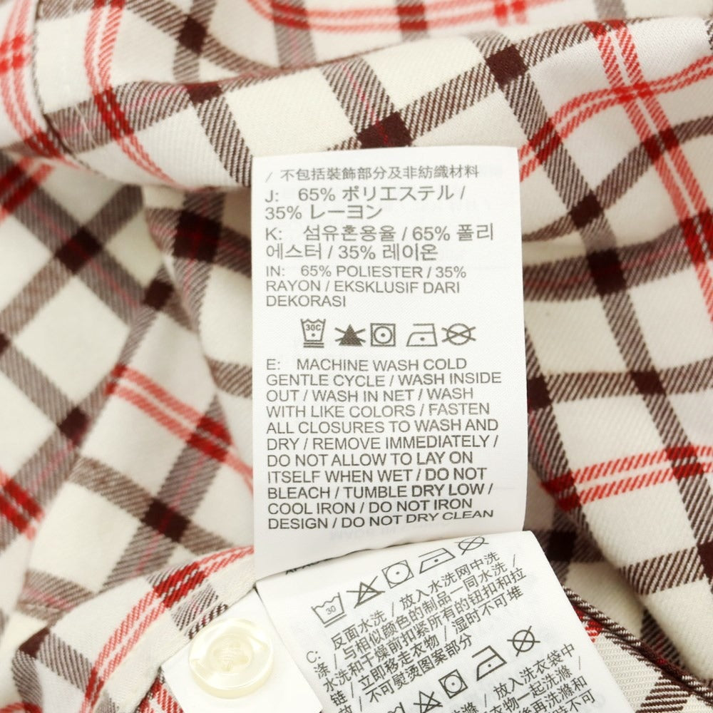 [Used] Nike polyester rayon check casual shirt, off-white x red [3XL] [Condition rank B] ​​[Men&