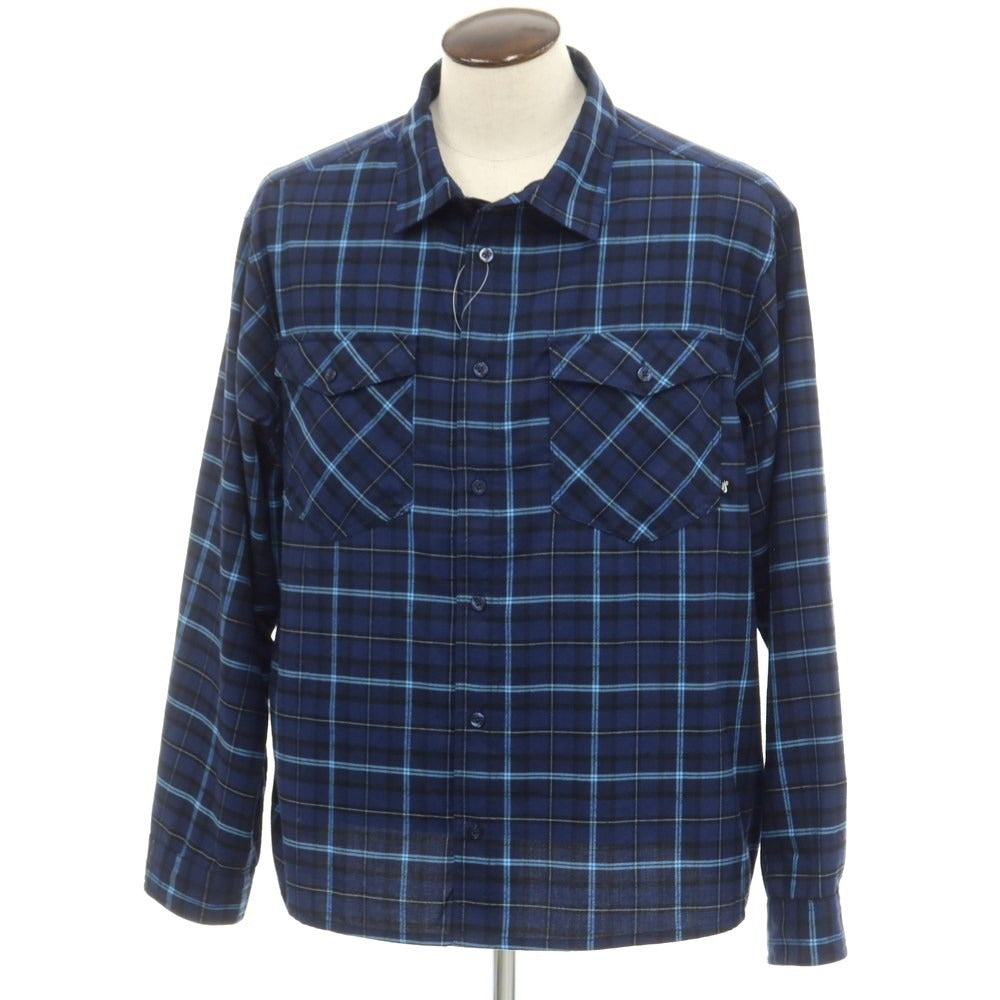 [Used] Nike polyester rayon check casual shirt, navy [3XL] [Condition rank B] ​​[Men&