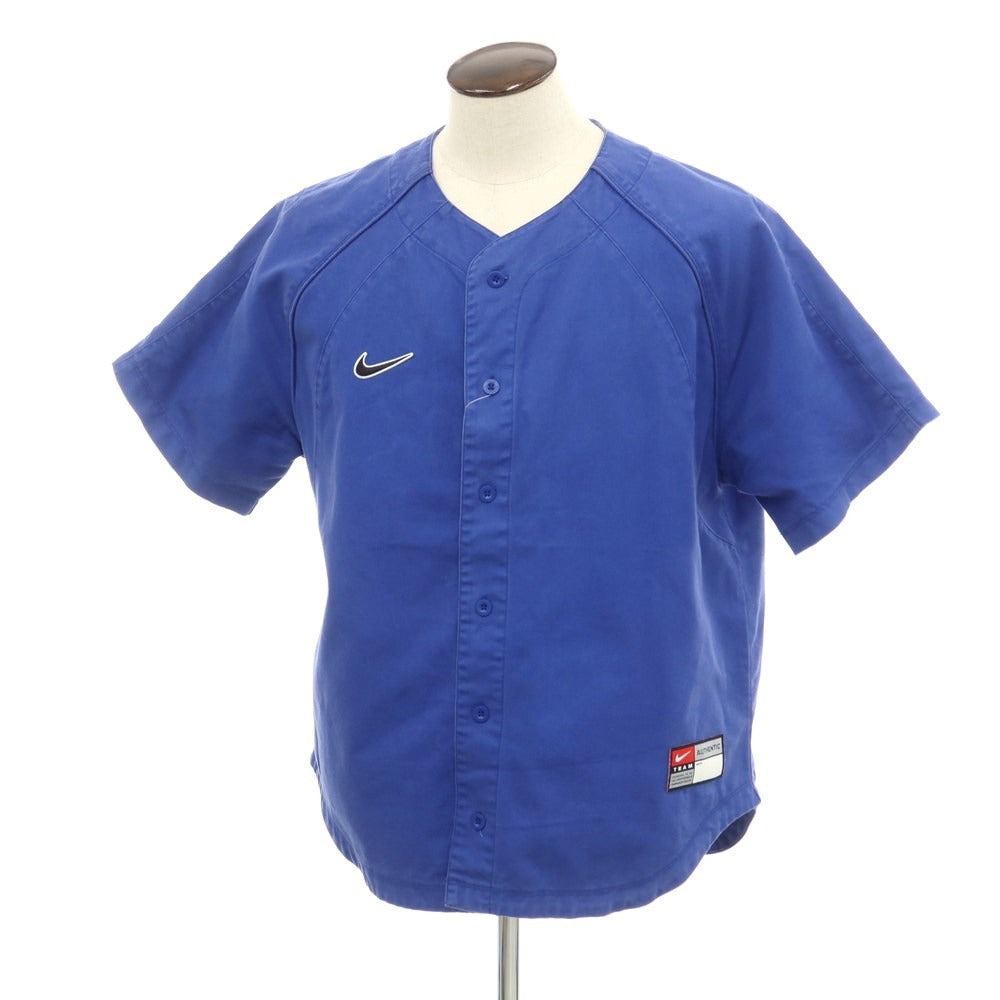 [Used] Nike Cotton Baseball Shirt, Short Sleeve Shirt, Navy [XXL] [Condition Rank C] [Men&