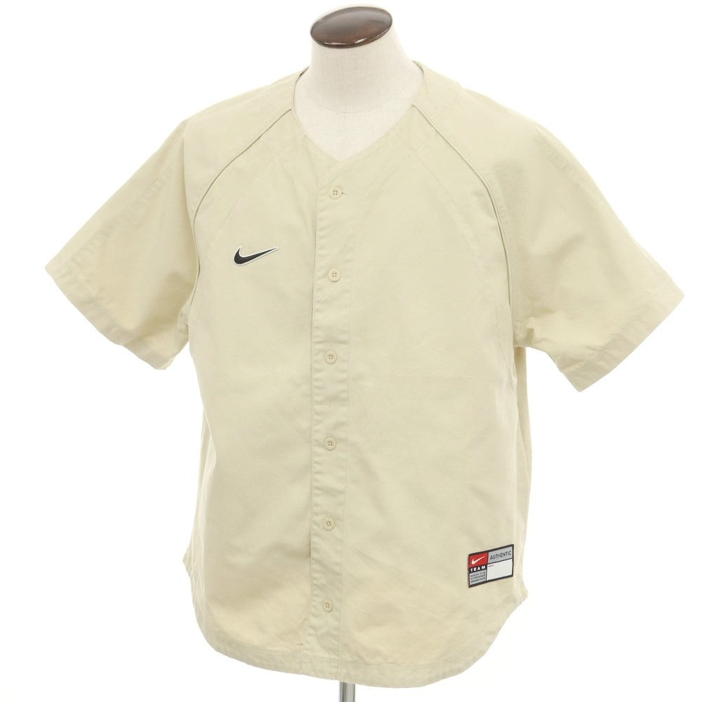 [Used] Nike Cotton Baseball Shirt, Short Sleeve Shirt, Beige [XXL] [Condition Rank B] ​​[Men&