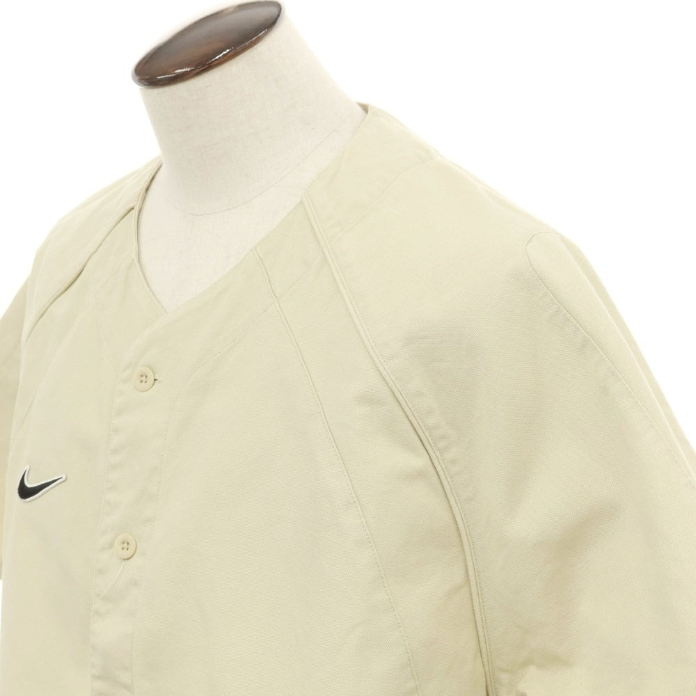 [Used] Nike Cotton Baseball Shirt, Short Sleeve Shirt, Beige [XXL] [Condition Rank B] ​​[Men&