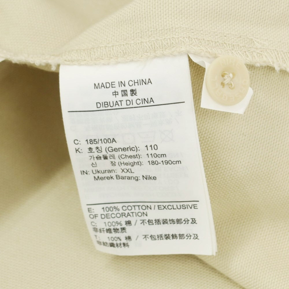 [Used] Nike Cotton Baseball Shirt, Short Sleeve Shirt, Beige [XXL] [Condition Rank B] ​​[Men&