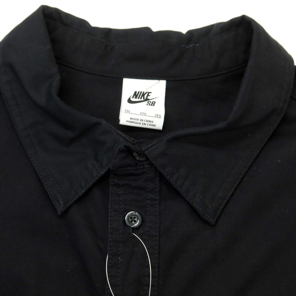 【中古】ナイキ NIKE コットン ワークシャツ カジュアルシャツ ブラック【 3XL 】【 状態ランクB 】【 メンズ 】