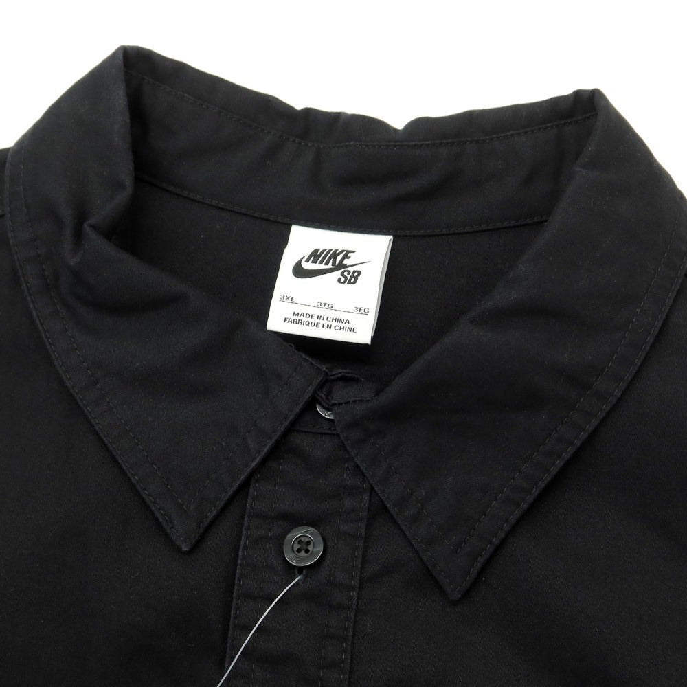 【中古】ナイキ NIKE コットン ワークシャツ 半袖シャツ ブラック【 3XL 】【 状態ランクB 】【 メンズ 】