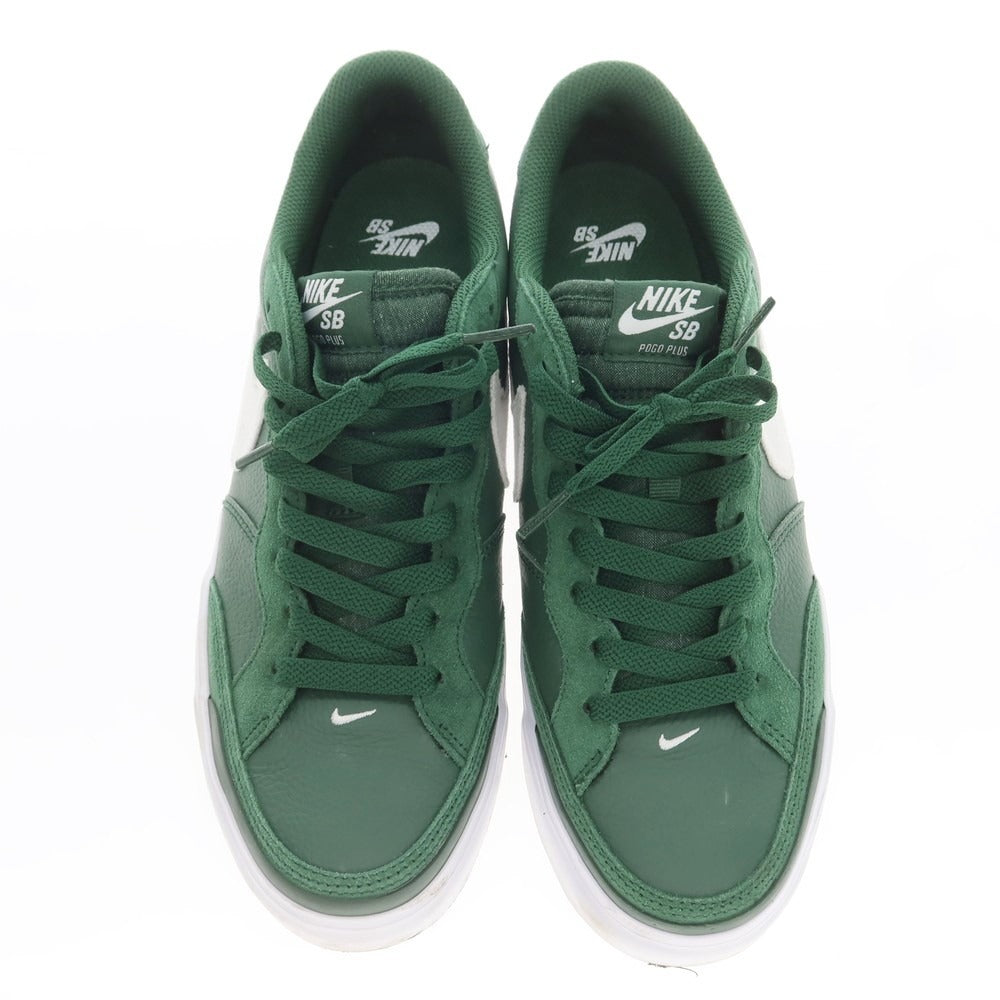 【中古】ナイキ NIKE SB ZOOM POGO PLUS PRM レザー ローカット スニーカー グリーン【 26.5 】【 状態ランクB 】【 メンズ 】