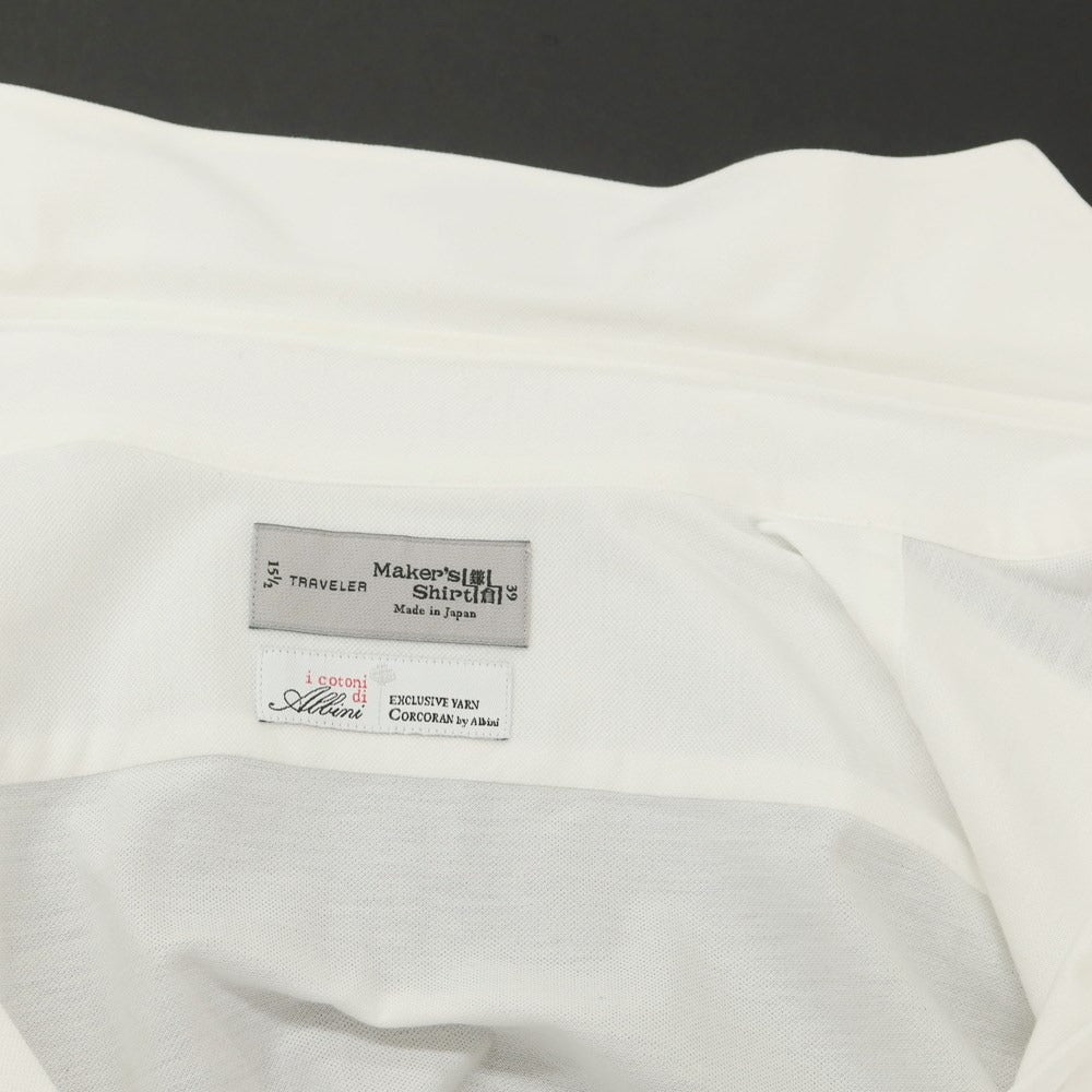 [Used] Makers Shirt Kamakura Cotton Horizontal Collar Dress Shirt White [39] [Condition Rank C] [Men&