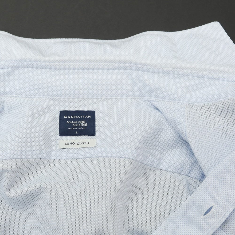 [Used] Makers Shirt Kamakura Cotton Horizontal Collar Short Sleeve Shirt Light Blue [L] [Condition Rank C] [Men&