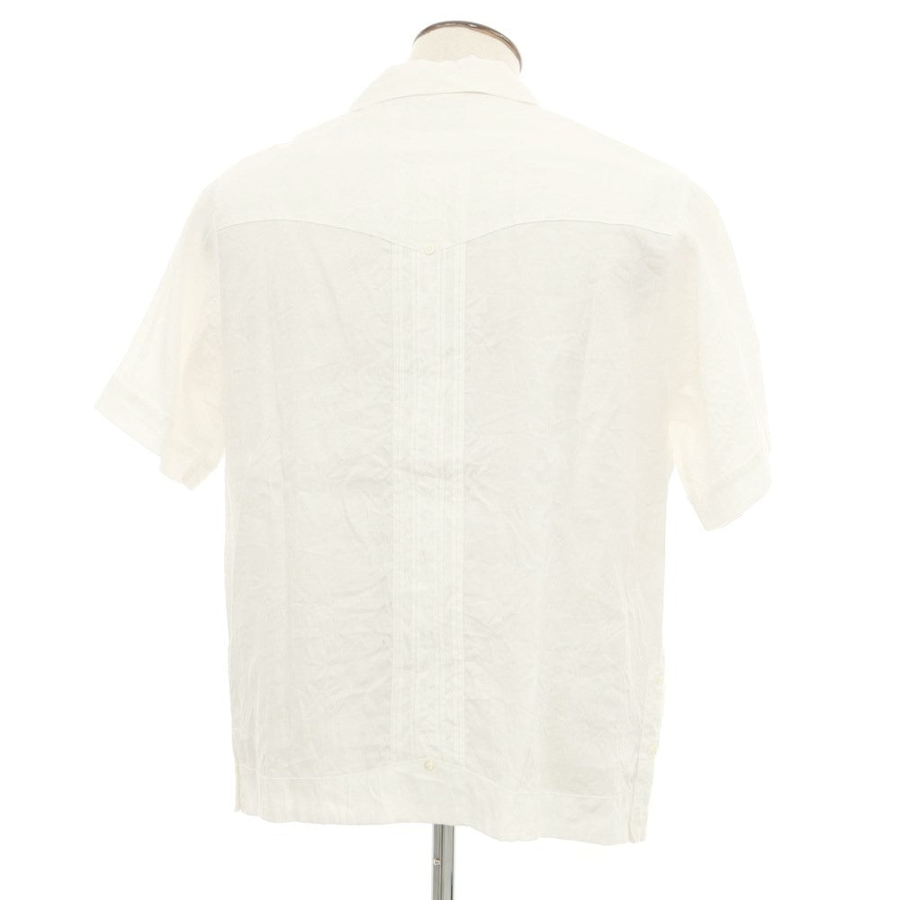 [Used] OFF THE CUFF Linen Open Collar Short Sleeve Shirt White [L] [Condition Rank B] ​​[Men&